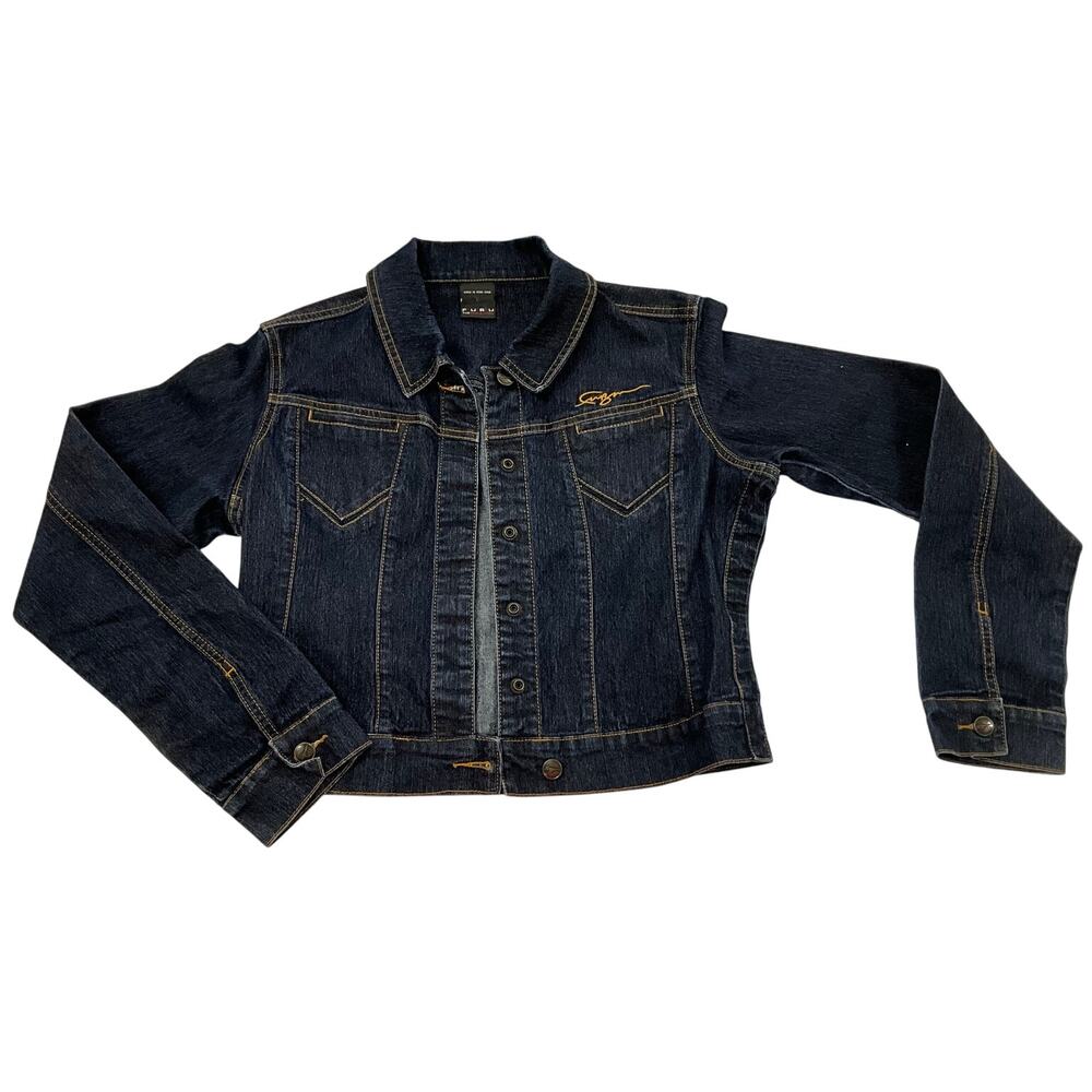 Vintage Y2K Women's FUBU The Collection Size Large Denim Jacket - Stretch
